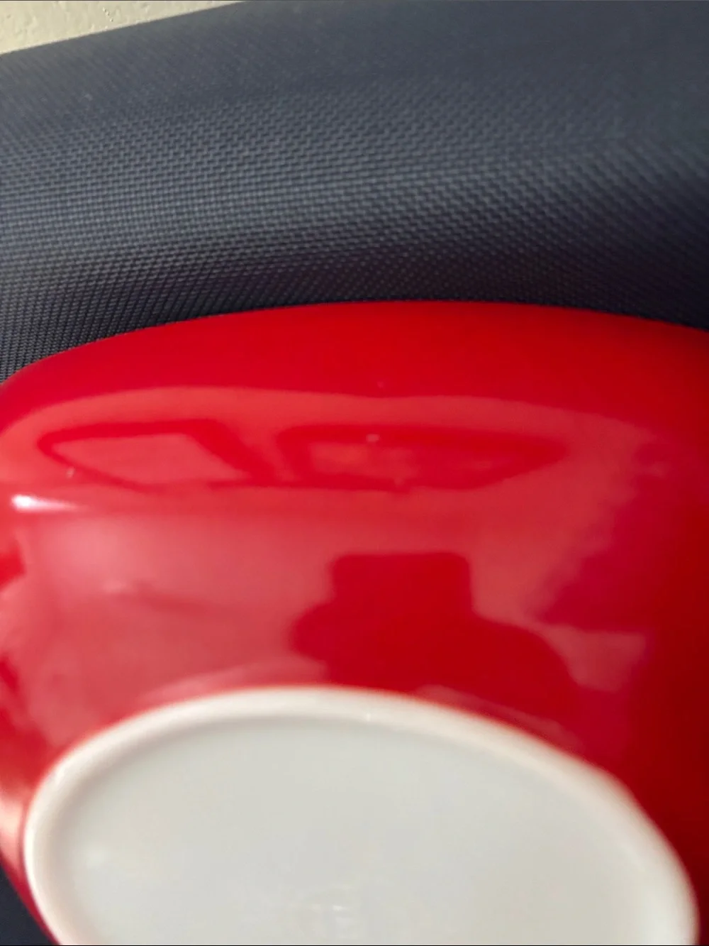 Red and White Square Ceramic Bowl